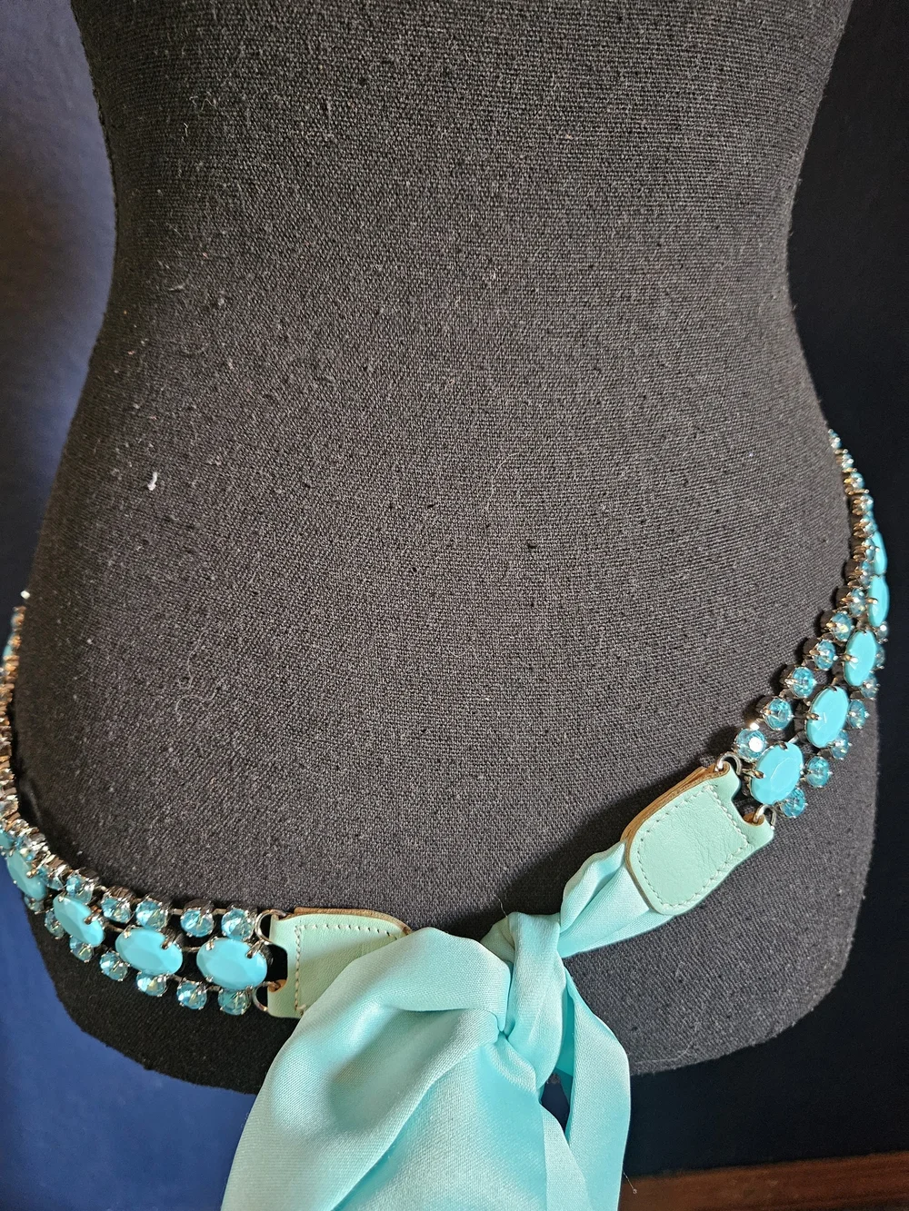 Source Unknown Turquoise Crystal Waist Belt